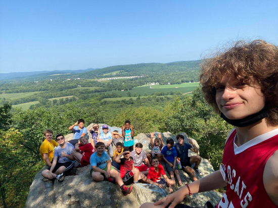 Group of students hiking