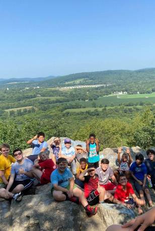 Group of students hiking